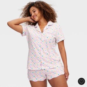 Women's Roller Rabbit + Target Geo Heart Short Pajama Set (NWT) size M